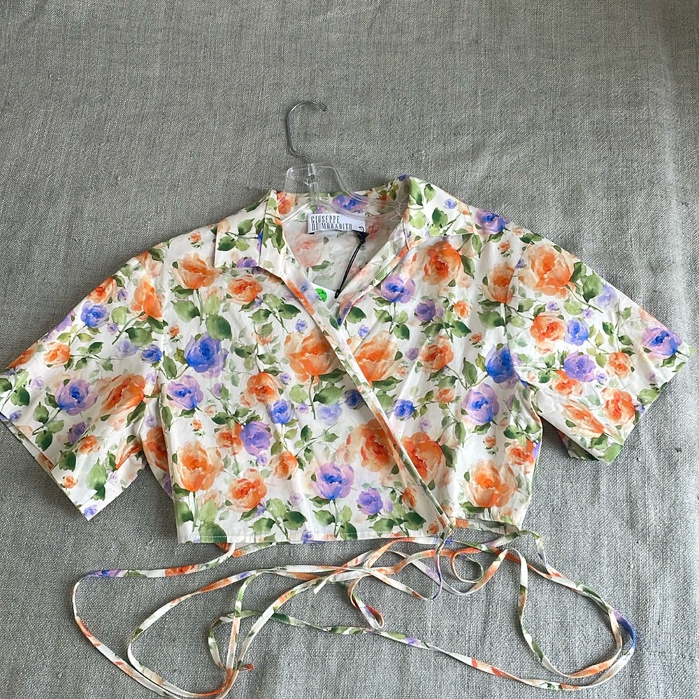Brand new floral wrap top
